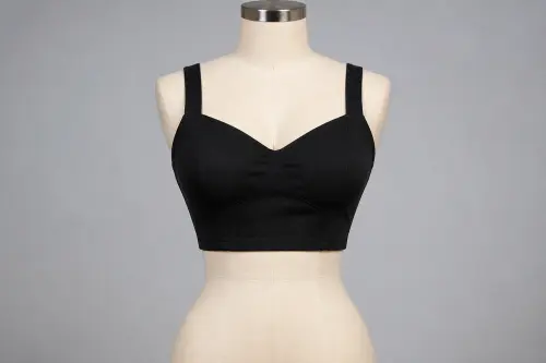 Black Crop Top – Black Cotton Western Crop Top | Custom Tailored