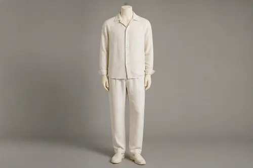 Cream Linen Full-Sleeve Loose Pant Co-ord – Men's Cream Linen Shirt + Loose Pants | Custom Tailored
