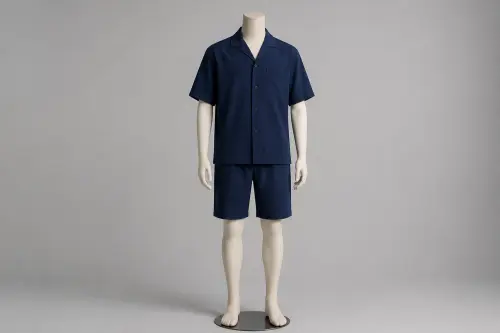 Navy Half-Sleeve Shorts Co-ord – Men's Navy Shirt + Matching Shorts | Custom Tailored